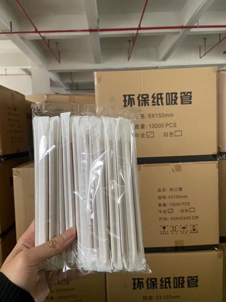 本色6*150斜口/白纸包/10000支/三层纸